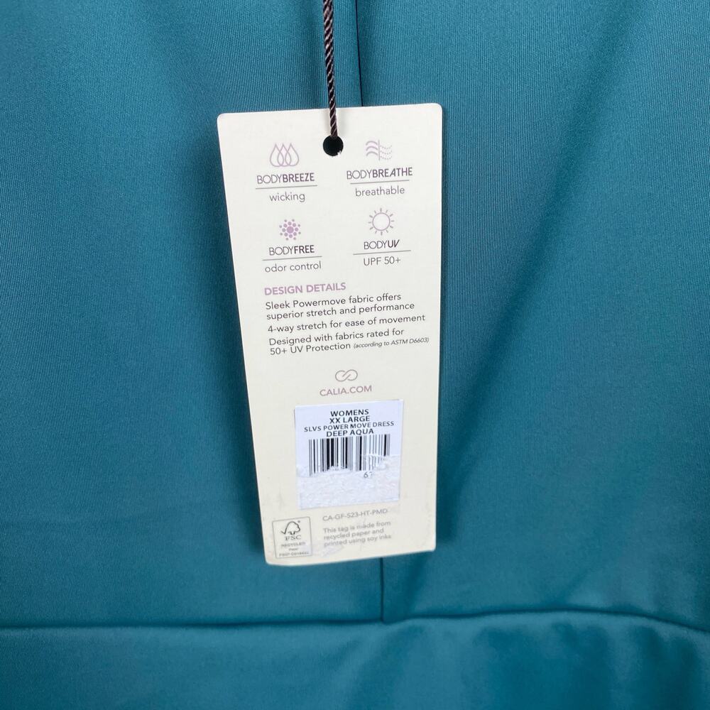 Calia Deep Aqua Power Move Sleeveless Athletic Golf Dress Sz.XXL NWT - Picture 7 of 15